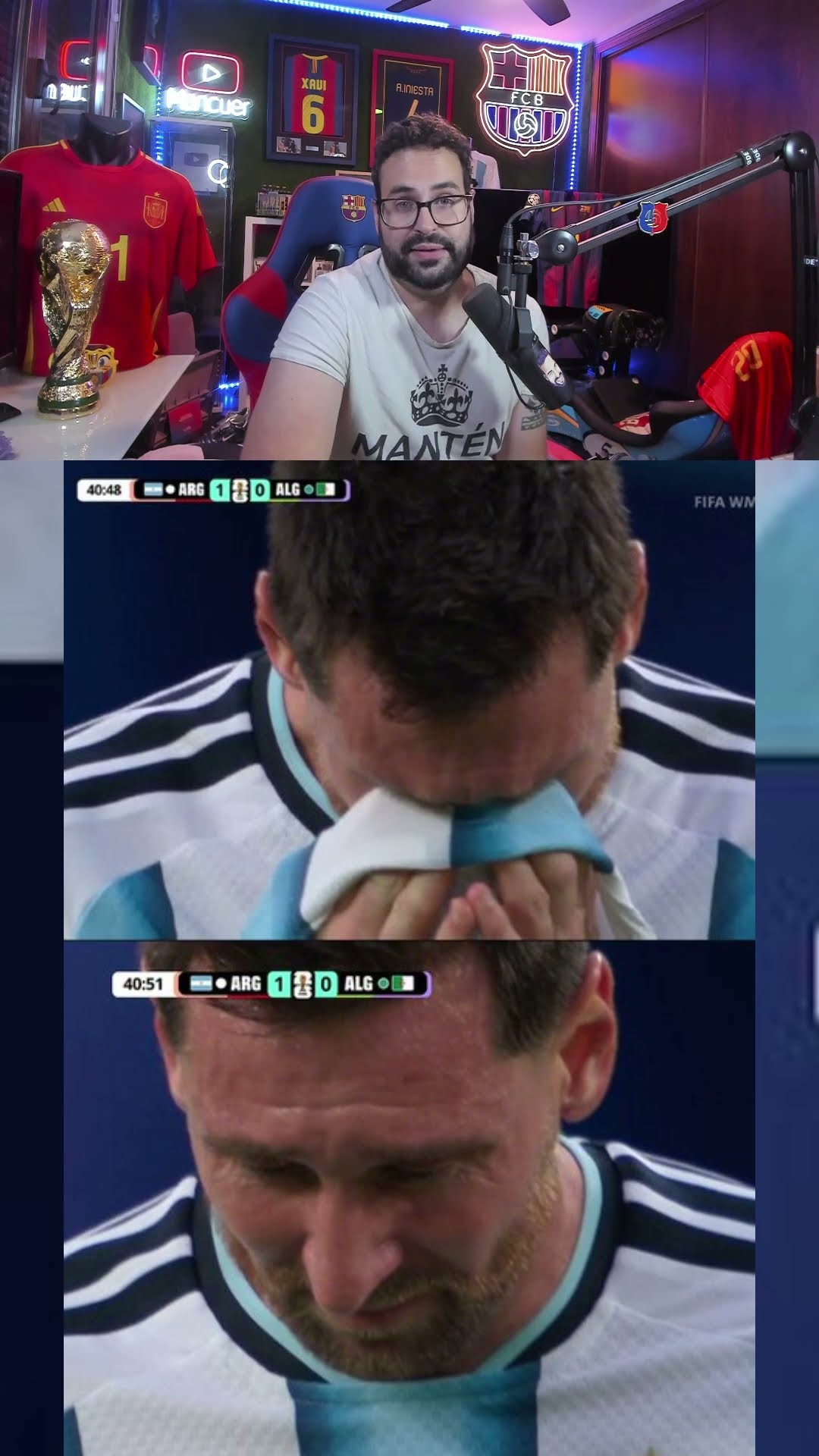 Las lágrimas de Leo Messi #messi #leomessi #argentina🇦🇷 #mundial #worldcup #shortvideo
