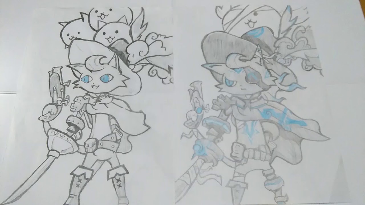 影傑ダークダルターニャ 描いてみた 英傑ダルターニャと比較してみた にゃんこ大戦争 Youtube