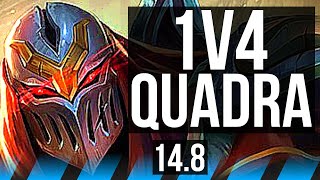 ZED vs ORIANNA (MID) | 1v4 Quadra, Comeback, 10 solo kills, 69% winrate, 55k DMG | BR Diamond | 14.8