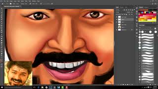 Mersal - Vijay Digital Painting In Photoshop Mersal Teaser