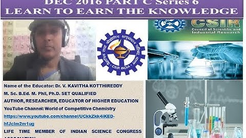 CSIR NET JRF CHEMICAL SCIENCE DEC 2016 PART C SERIES 6