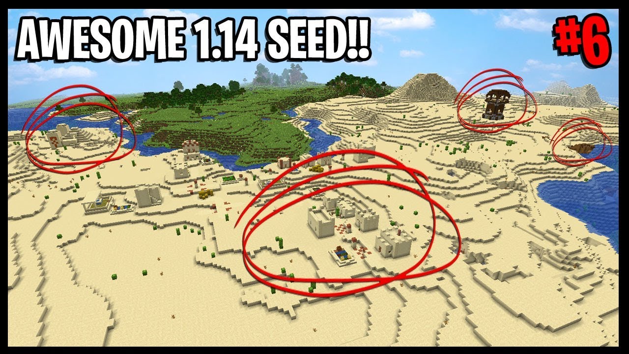 This 1 14 Seed Has A Village Pyramid Pillager Outpost A Shipwreck All Next To Eachother Youtube