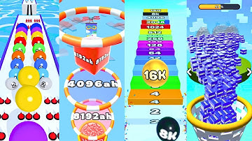 Jelly Run 2048 [NO GLITCH] vs Number Ball 3D vs Rolling Ball Run Game [FULL FALL MAX LEVEL]