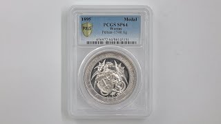 最高鑑定)フォッシュ中将 大型銀メダル PCGS鑑定済み SP62 金メッキ 最高鑑定)フォッシュ中将 大型銀メダル PCGS鑑定済み SP62