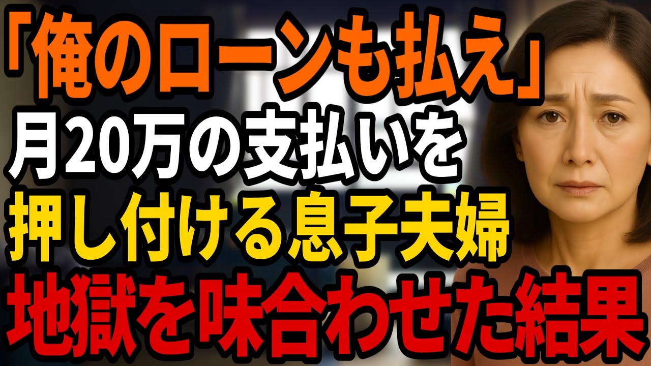 「次は俺たちのローンを頼むよ」住宅ローンを完済した私に自分たちの住宅ローンを押し付けようとする息子夫婦。私が彼らに下した制裁とは・・・【シニアの朗読】