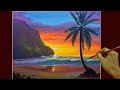 Acrylic Landscape Painting in Time-lapse / Tropical Sunset Landscape / JMLisondra