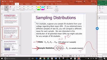 Lecture Notes - Sampling Distributions and Central Limit Theorem VIDEO