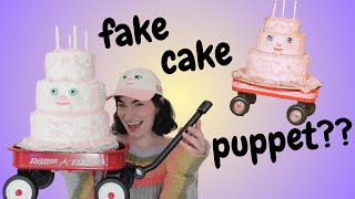 making a cake puppet replica with spackle  Bob Baker inspired fake cake!