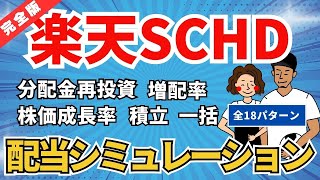 【完全版】楽天SCHD配当シミュレーション！分配金再投資・一括投資・株価成長率など全18パターンを解説！
