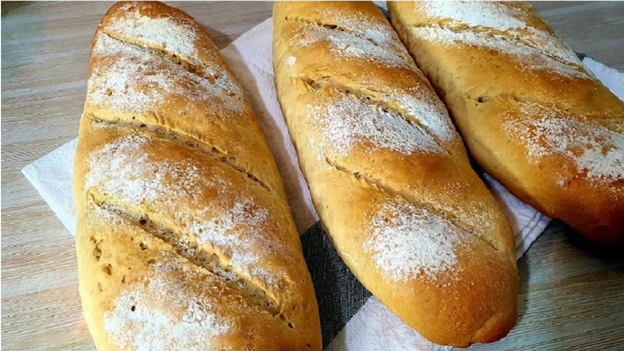 Homemade BAGUETTE Easy Baguette  French Bread BREAD كيفية عمل الخبز  الفرنسي في البيت اسهل طريقة