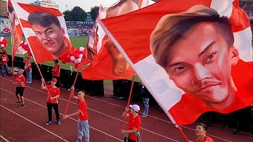 CĐV Hải Phòng hát Quốc ca và Bến cảng quê hương tôi trên khán đài B16, chảo lửa Lạch Tray