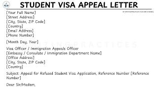 How To Write A Student Visa Appeal Letter Template Step by Step Guide | Writing Practices
