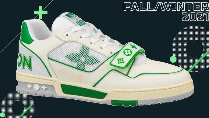 LV Trainers White/Green Mesh - The Shoe Box