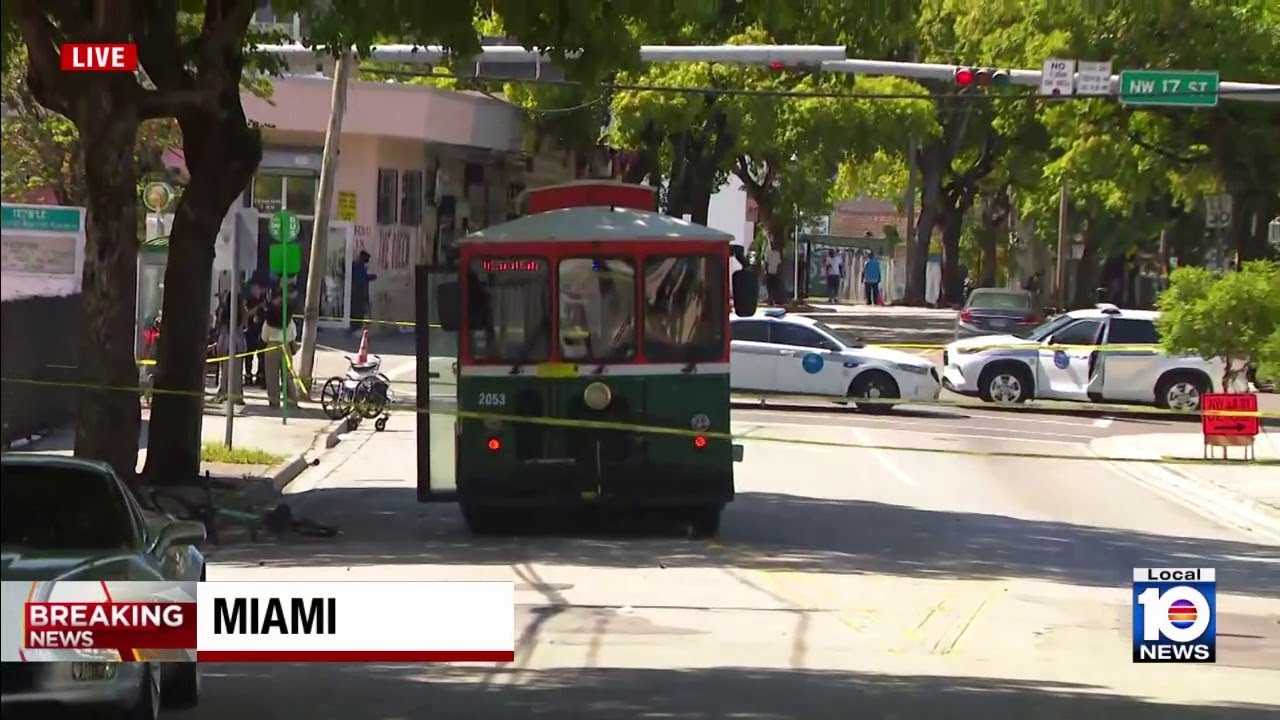 Elderly cyclist rushed to hospital after being trapped under trolly in ...