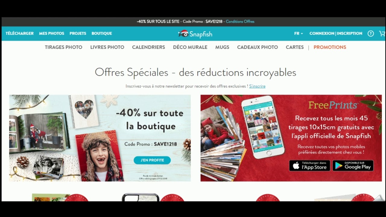 Code promo Snapfish vérifié en vidéo YouTube