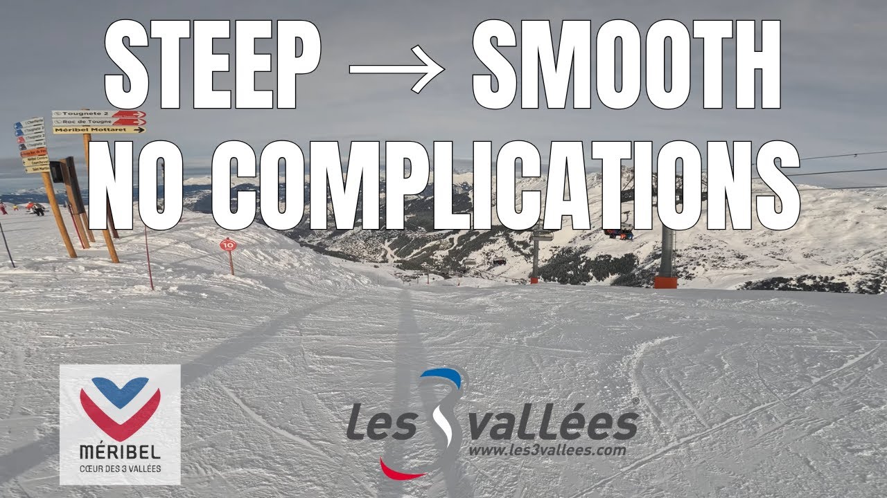 [4K] POV Skiing Combe Tougnète | Steep to Smooth Red Run | Méribel, Les 3 Vallées