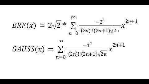 FACTDOUBLE ERF GAUSS Taylor Maclaurin SERIESSUM LINEST Polynomial Regression Google Sheets or Excel