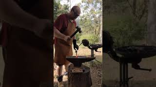 First step in forging a Hot Chisel from a coil spring.