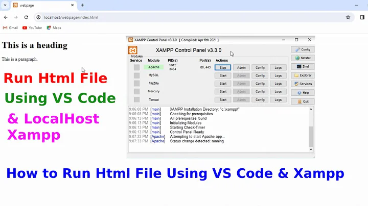 How to Run Html File Using Xampp and VS Code | How to Open Html File in Browser with VS Code