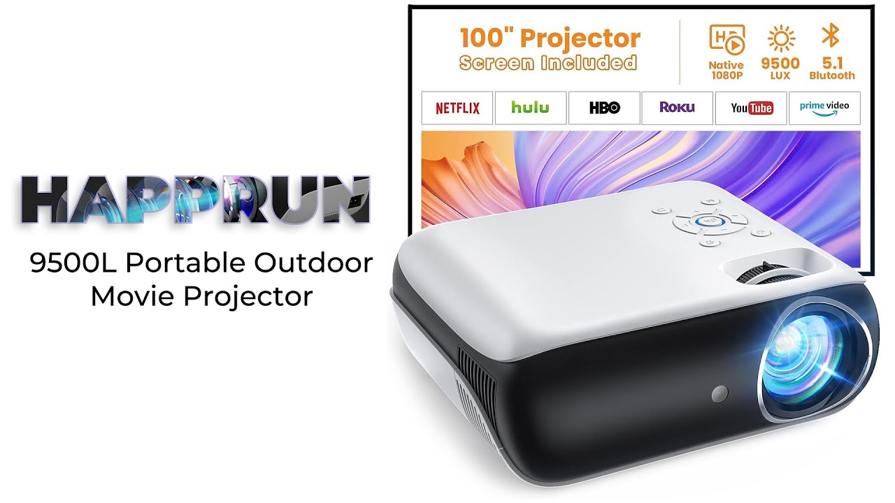  2023 Upgraded Full HD 1080P Projector, 9500 Lumens Portable  Movie Projector, iPhone Projector with WiFi and Tripod Mount for Home  Outdoor Video Projection : Electronics