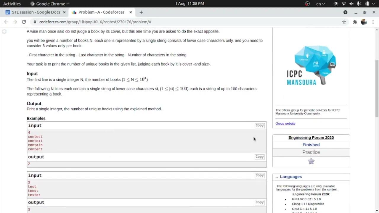 Codeforces Judge a book by its cover YouTube