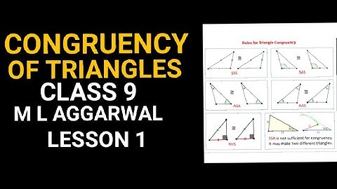 CONGRUENCE OF TRIANGLES || CLASS 9 || M L AGGARWAL || EXERCISE 10.1