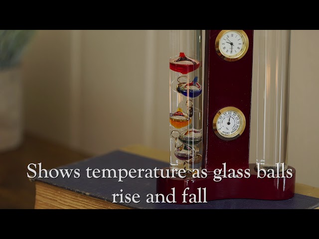 Galileo Weather Station with Fitzroy Storm Glass, Clock and Hygrometer