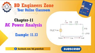 AC Power Analysis (Chapter-11) || Example :11.13 || Fundamentals of Electric Circuits