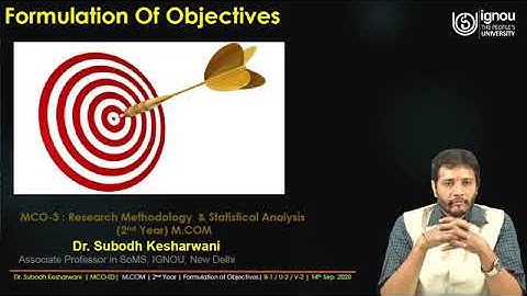 IGNOU Live Session on "Formulation of Objectives" for MCO-03/Block-1/Unit-2.2 for M.Com Students