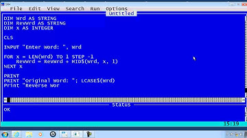 QBasic Tutorial 23 - Palindrome Program - QB64