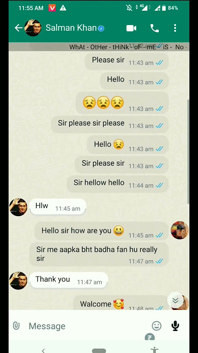 Salman Khan Se Hui whatsApp Par Chatting | #salmankhan #whatsapp #shorts