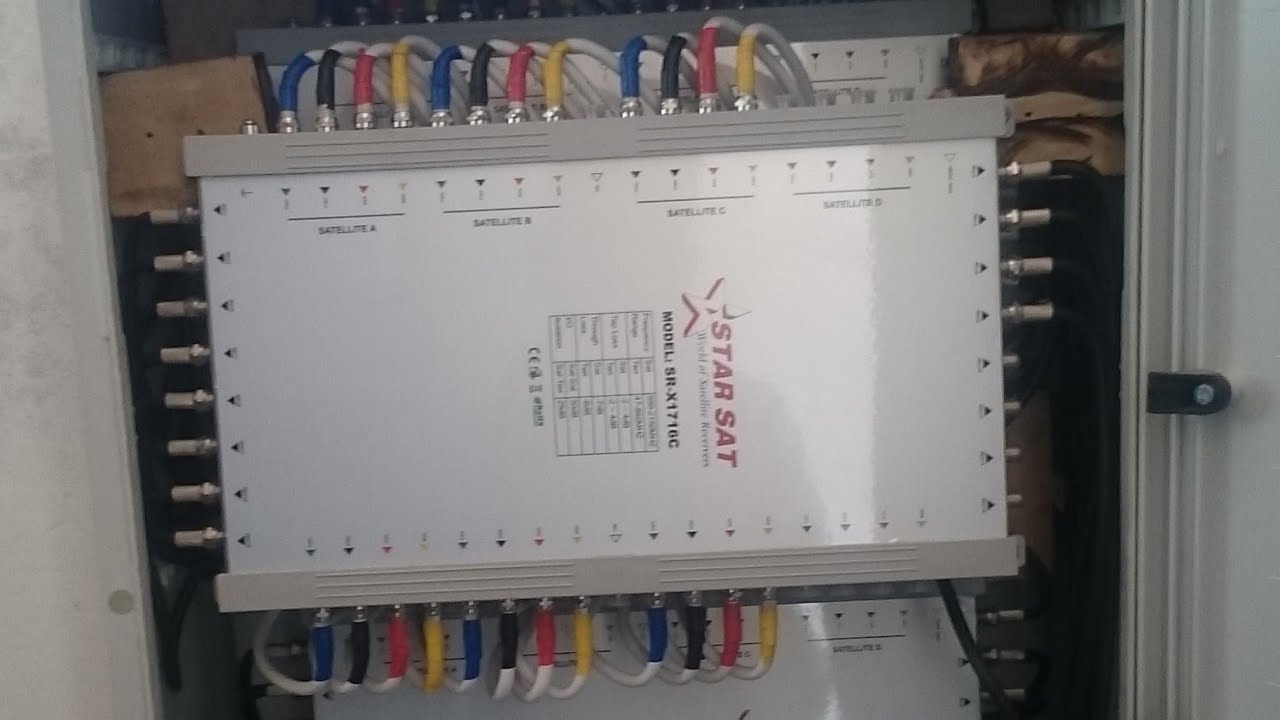 طريقة تركيب multi-switch ب 4 أقمار الى 24 غرفة او منزلméthode d ...