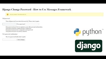 Change Password - How to Use Django Messages Framework