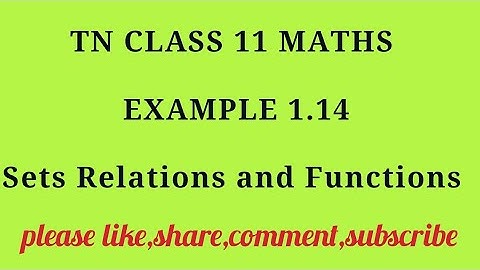 TN 11 maths chapter 1 sets relations and functions example 1.14