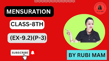 |MENSURATION | CH-9( Ex-9.2) (P-3) CLASS-8TH MANJEET SINGH MATHS #manjeetsingh #shivaclassesinspire