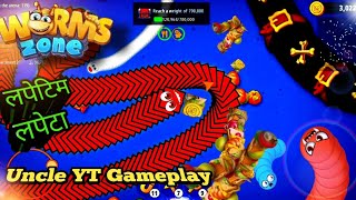 warmate io biggest snake !! worms zone best gameplay !! saamp wala game 🐍 @Uncleytgamer screenshot 4