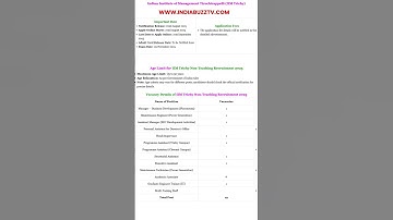 IIM Trichy Non-Teaching Recruitment 2025 – Apply Online #latestgovtjobs #shortsfeed #shorts #job