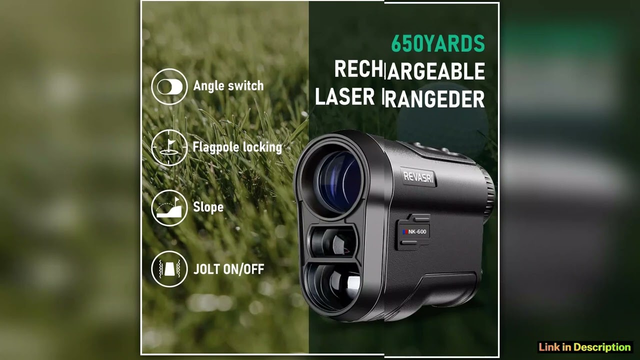 REVASRI Golf Rangefinder Rechargeable Distance Meter with Slope Switch and Flag Lock Vibration for