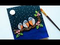 3D clay art painting || making owl using Clay dough || DIY 3D Clay Mural art on canvas ||