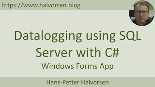 Datalogging using SQL Server with C#