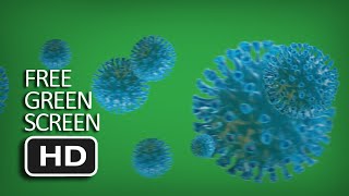 Free Green Screen - Floating Corona Virus Blue
