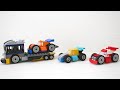 Building LEGO many cars, using Classic 10696 (3 sports car and transporter truck)