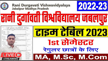 RDVV University Time Table all MA MSc MCom Regular I Sem Exam 2022-23 || rdvv time table PG 1st Sem