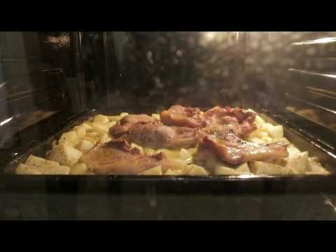 Pork steaks with potatoes in the oven