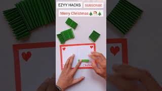 DIY クリスマス ポップアップ カード / クリスマス ツリー ポップアップ カード作成 / クリスマス ツリー グリーティング カード / #shorts