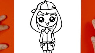 FILLE KAWAII AVEC UNE CASQUETTE - COMMENT DESSINER UNE FILLE - TUTO DESSIN