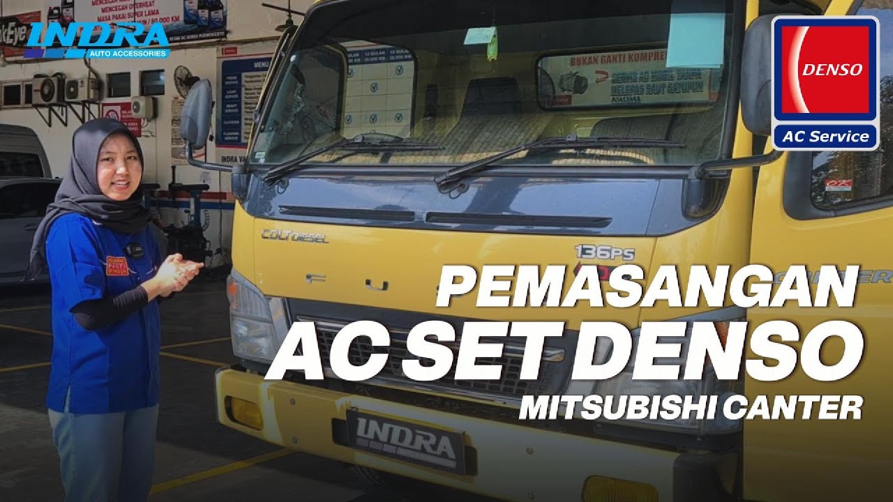 PEMASANGAN AC DENSO MITSUBISHI CANTER FE84G 24V - YouTube