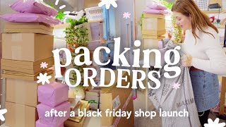 STUDIO VLOG ✸ Packing lots of orders after a Black friday Shop Launch & I made a BIG mistake....