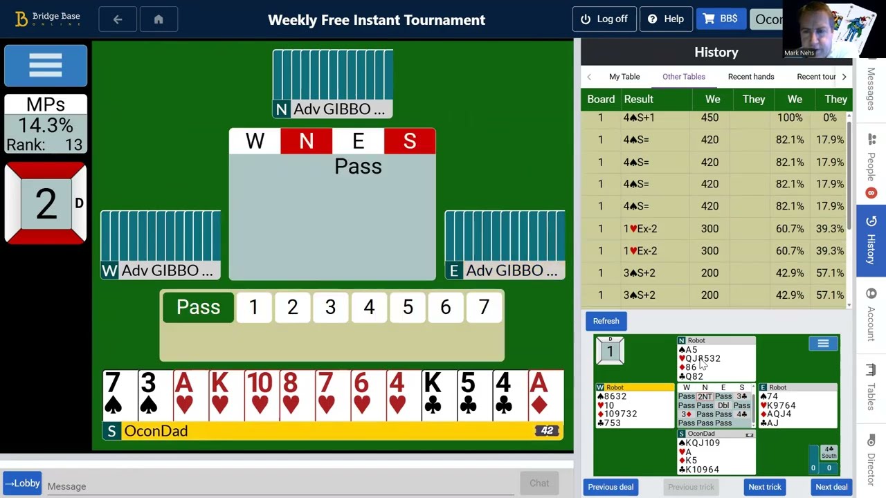BBO Weekly Free Michaels. How to bid 1?  Bid at the 5 level? Inside the Head of OconDad