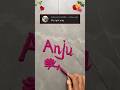 Anju | Satisfying name art #handwriting #art #shorts #trending #viral